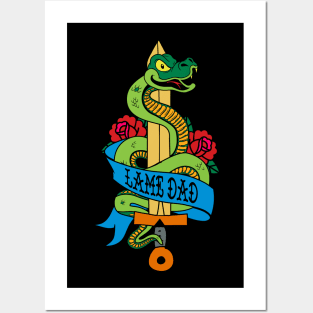 New School Snake & Dagger Tattoo Posters and Art